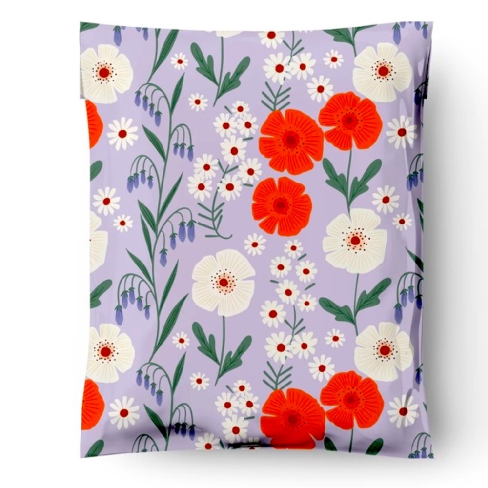 Floral Fields Poly Mailers 10x13 Pack of 25